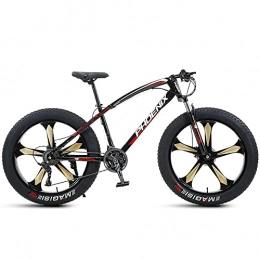 WBDZ Fahrräder Ultraleichtes 26-Zoll-Mountainbike, 21 / 24 / 27 / 30-Gang-Fahrrad, Fat Tire Mountain Trail-Fahrrad für Erwachsene, Rahmen aus kohlenstoffreichem Stahl, doppelte Vollfederung, doppelte Scheibenbremse, 4, 0-