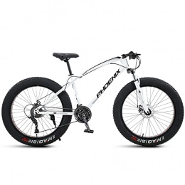 WBDZ Mountainbike Ultraleichtes 4, 0-Zoll-Mountainbike mit dicken Rädern, Fat Tire Mountain Trail-Fahrrad für Erwachsene, 21 / 24 / 27 / 30-Gang-Fahrrad, Rahmen aus Kohlenstoffstahl, vollgefedertes Fahrrad mit Doppelscheiben