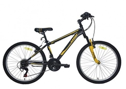 UMIT Mountainbike Umit 24 Zoll schwarz / gelb Fahrrad XR-240 9 Jahre Shimano Schaltung und Federung vorne, Unisex Kinder