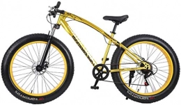 JSL Fahrräder Unisex Mountainbike 66 cm (26 Zoll), Hartstahl, 24 Gänge, Doppelscheibenbremse, 10, 2 cm (4 Zoll) breiter Reifen, Schnee und Strand, Goldfarben