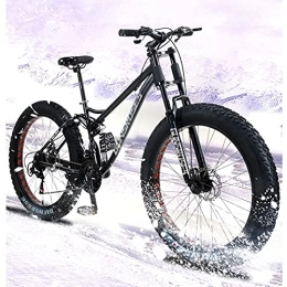 UYHF Fahrräder UYHF Big Fat Tire Mountainbike Herren Fahrrad 26 In High Carbon Stahlrahmen Outdoor Rennrad 7 Geschwindigkeit Vollfederung MTB Black-Spoke Wheel
