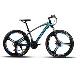 WEHOLY Fahrräder WEHOLY Fahrrad-Mountainbike, 26-Zoll-DREI-Messer-Rad Unisex-Doppelrad-Mountainbike-Scheibenbremsen aus kohlenstoffhaltigem Stahl, blau, 27-Gang