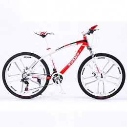 WGYAREAM Fahrräder WGYAREAM Mountainbike, 26" Mountainbikes Ravine Bike Carbon-Stahlrahmen Doppelscheibenbremse Vorderachsfederung 21 24 27 Geschwindigkeiten (Color : Red, Size : 21 Speed)