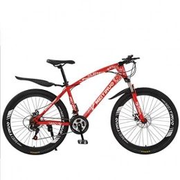 WGYAREAM Fahrräder WGYAREAM Mountainbike, Damen Herren Ravine Bike mit Doppelscheibenbremse Vorderachsfederung 21 / 24 / 27 Geschwindigkeiten 26" Mountain Fahrräder, Stahl-Rahmen (Color : Red, Size : 21 Speed)