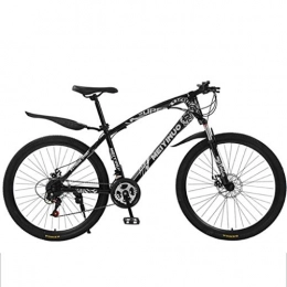 WGYAREAM Fahrräder WGYAREAM Mountainbike, Mountainbikes mit Doppelscheibenbremse Vorderachsfederung 21 / 24 / 27 Geschwindigkeiten 26" Damen Herren Ravine Bike Carbon Stahlrahmen (Color : Black, Size : 27 Speed)
