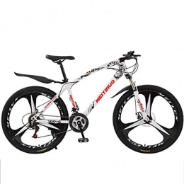 WGYAREAM Fahrräder WGYAREAM Mountainbike, Ravine Bike 21 / 24 / 27 beschleunigt Carbon Steel 26" Mountainbikes mit Doppelscheibenbremse Single Pendel (Color : White, Size : 24 Speed)