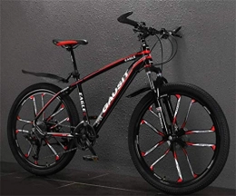 WJSW Fahrräder WJSW 26 Zoll Mountainbike für Erwachsene, Reiten Dämpfung Dual Suspension Mens MTB Rennrad (Farbe: Schwarz rot, Größe: 27 Geschwindigkeit)