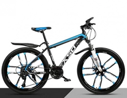 WJSW Fahrräder WJSW Mountainbike 26 Zoll Stoßdämpfung Kohlenstoffstahl Variable Geschwindigkeit, City Road Fahrrad (Farbe: Schwarz blau, Größe: 24 Geschwindigke