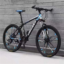 WJSW Fahrräder WJSW MTB-Fahrrad aus Kohlenstoffstahl, 26-Zoll-Rad mit Doppelscheibenbremsen, Sport und Freizeit (Farbe: Schwarz, Blau, Größe: 21-Gang)