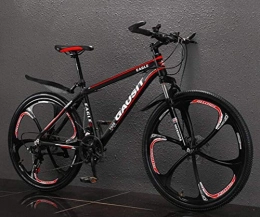 WJSW Fahrräder WJSW Reiten Dämpfung Mountainbike, 26-Zoll- Erwachsenen Herren MTB City Road Fahrrad Dual Disc Brakes (Farbe: Schwarz rot, Größe: 27 Geschwindigk