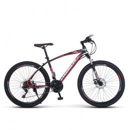 WRNM Mountainbike WRNM Outdoor Variable Geschwindigkeit Offroad Student Bicycle Front- und Heckscheibenbremse Bremse 26-Zoll-Rad-Heckübertragung, Black red, 24 inch 21 Speed