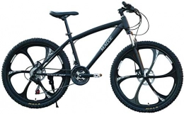 WSJYP Fahrräder WSJYP 26-Zoll-Mountainbike für Erwachsene, Mountainbike aus Kohlenstoffstahl, MTB-Scheibenbremse mit 21-Gang-Vollfederung, Black