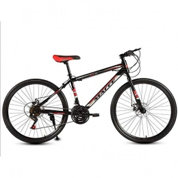 WXX Fahrräder WXX 24inch High-Carbon Stahl Mountain Bikes Fat Tire Hardtail Städtische Spur männliche und weibliche Fahrräder mit Federgabel Adjustable Seat, Black red, 27 Speed