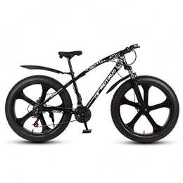WXX Fahrräder WXX 26 Zoll Mountainbike Breitreifen Off-Road-Fahrrad-Doppelscheibenbremse Titanlegierung Erwachsene Im Freien Strand Speed ​​Bike, Schwarz, 21 Speed