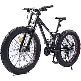 WXX Mountainbike WXX Erwachsene Mountain Bike High Carbon Stahlrahmen 26 Zoll 4.0 Fat Reifen Motorschlitten Doppelscheibenbremse Damping Querfeldeinrennen Variable Speed ​​Fahrrad, Schwarz, 21 Speed