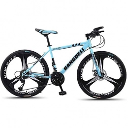 WXXMZY Fahrräder WXXMZY Mountainbike 26-Zoll-Mountainbike Für Herren / Damen / Erwachsenenrad 21 / 24 / 27 / 30 Speed ​​Lightweight Carbon Steel Frame Suspension Vordere Scheibenbremse (Color : Blue, Size : 21speed)