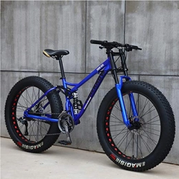 WYX Fahrräder WYX 24 / 26 Zoll Mountainbikes, Fahrraddoppelscheibenbremse Fat Tire Mountain Trail Bike High-Carbon Stahlrahmen 21 Geschwindigkeit, e, 26"× 21speed