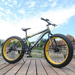 XIAOFEI Fahrräder XIAOFEI 26 Zoll 7-Gang-Snowbike Fat Tire Beach, Mountainbike mit Variabler Geschwindigkeit, Doppelscheibenbremse, Stoßdämpferrad, Rahmen aus kohlenstoffhaltigem Stahl, Schwarz
