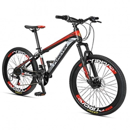Xiaoyue Mountainbike Xiaoyue Kinder-Mountainbikes, 24-Gang-Doppelscheibenbremse-Gebirgsfahrrad, High-Carbon Stahlrahmen, Jungen-Mädchen-Hardtail Mountainbike, Rot, 24 Zoll lalay (Color : Red, Size : 24 Inches)