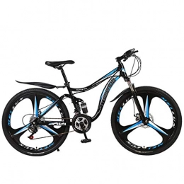 XSJJ Fahrräder XSJJ 26 Zoll vollgefedertes Mountainbike mit Stoßdämpfer-Fahrrad für Männer Frauen Jungen Mädchen, 21 Geschwindigkeiten Shimano-Antrieb(Blau)