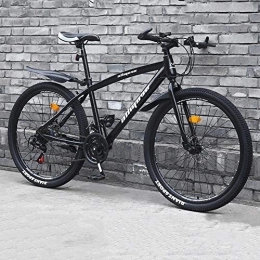 XSLY Fahrräder XSLY Black Mountain Bikes Dual-Disc Brake Bikes, 21 / 24 Geschwindigkeit, leicht und robust Männer Frauen Fahrräder, Carbon-Straßen-Fahrrad for Erwachsene Kinder (Color : 21 Speed, Größe : 24inch)