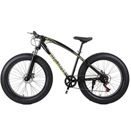 YANGSANJIN Mountainbike Yangsanjin Mountainbikes, 66 cm (26 Zoll) hoher Kohlenstoffstahl, 24 Gänge, doppelte Scheibenbremsen, 10, 2 cm breite Reifen, Schneefahrräder für Damen und Herren, Schwarz