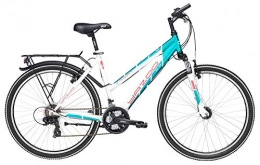 Yazoo Fahrräder Yazoo Sport 2.6, 21 Gang Kettenschaltung, Mädchenfahrrad, Trapez, Modell 2020, 26 Zoll, White / Turquoise All matt, 43 cm