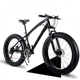 Yunyisujiao Fahrräder Yunyisujiao 24-Zoll-Mountainbikes, Doppelscheiben-Bremsfahrrad, High-Carbon-Stahlrahmen-Fat-Tire-Mountainbike, Anti-Rutsch-Fahrräder (Color : Black)
