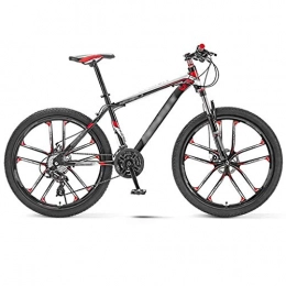 YXFYXF Fahrräder YXFYXF Dual Suspension Off-Road Mountainbike, Fahrrad, leichte Rennrad, 10 Messerscheiben, 30 Geschwindigkeit, effizienter Schock ABSO (Color : Red, Size : 24 inches)