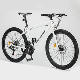 zcyg Mountainbike, 24/26 Zoll Räder, 24-Gang, Stahlrahmen, Vordere Und Hintere Bremsen(Size:26inch,Color:Weiß)