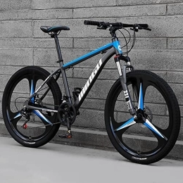 ZEYHOME Mountainbike ZEYHOME Mountainbike Erwachsene, Rahmen Aus Kohlenstoffstahl, 21-30 Geschwindigkeiten, Federung, Doppelscheibenbremse Rutschfestes Sportfahrrad für Den Außenbereich(24" 30 Speed, Blue)