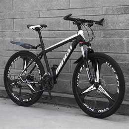 ZHTX Fahrräder ZHTX Mountainbike 21 / 24 / 27 / 30 Geschwindigkeit Lang Fahrrad Student BMX Road Racing Speed ​​Bike (Color : Black White, Size : Three Cutter Wheel)