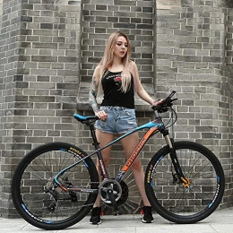 ZTIANR Fahrräder ZTIANR Mountainbike, 27 / 30 Geschwindigkeits Fahrrads 27, 5 Zoll Imitat Carbonfaser-Fahrrad Erwachsene Aluminiumlegierung Öl Dish Topversion, Blau, 27 Speed