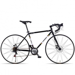 DJYD  21 Speed-Straßen-Fahrrad, High-carbon Stahlrahmen Männer Rennrad, 700C Räder Stadt-Pendler-Fahrrad mit Doppelscheibenbremse, Gelb, gerader Griff FDWFN (Color : Black, Size : Bent Handle)