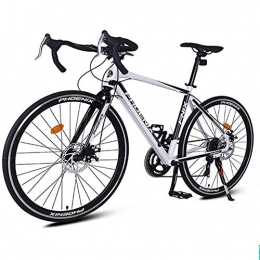 NOBRAND Fahrräder Adult Rennrad, Leichtes Aluminium-Fahrrad, Stadt-Pendler-Fahrrad mit Doppelscheibenbremse, 700 * 23C Räder, eine Größe, Weiss Geeignet für Männer und Frauen, Radfahren und Wand (Color : White)