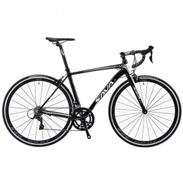 DJYD  Adult Rennrad, Ultra-Light-Fahrrad-Aluminiumrahmen mit Doppel-V Brake, Carbon-Faser-Fork City Utility-Bike, ideal for unterwegs oder Dirt Trail Touring, grau, 18 Geschwindigkeit FDWFN