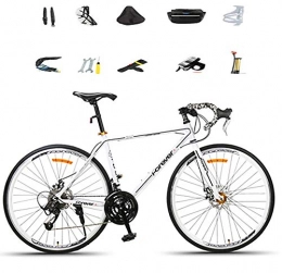 AI-QX Fahrräder AI-QX 26 Zoll Mountainbike, 27-Gang-Rennrennsport, Sportwagen für Männer und Frauen im Gelände - Ultraleicht Scheibenbremsen, White