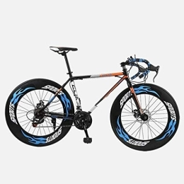 Aoyo  Aoyo 26 Zoll 27-Gang-Fahrrad-Straßen-Fahrrad, Doppelscheibenbremse, High Carbon Stahlrahmen, Straßenfahrradrennen, Männer und Frauen Erwachsener, (Color : Blue)