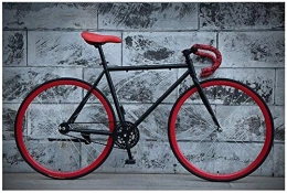 Aoyo Rennräder Aoyo Fahrräder, Fahrrad, Fahrrad, 26 Zoll, Single Speed, Fahrräder, Reverse-Bremsanlage, Fixed Gear, High Carbon Stahl, Bike, Rennrad, Männer Frauen Universal, (Color : Black Red)