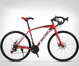 AYDQC Rennräder AYDQC 26-Zoll-Road-Fahrrad, 24-Gang-Fahrräder, Doppelscheibenbremse, hoher Kohlenstoffstahlrahmen, Rennradrennen, Männer und Frauen-Erwachsene-nur 6-6, weiß fengong (Color : Red)