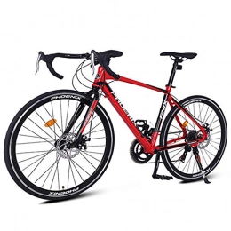 AZYQ Fahrräder AZYQ 14-Gang-Rennrad, City-Pendlerfahrrad mit Aluminiumrahmen, mechanische Scheibenbremsen Ausdauer-Rennrad, 700 * 23C-Räder, weiß, rot