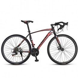AZYQ Rennräder AZYQ Herren-Rennrad, 21-Gang-Rennrad mit Kohlenstoffstahlrahmen, Vollstahl-Rennrad mit Doppelscheibenbremse, 700 * 28C-Räder, Weiß, rot