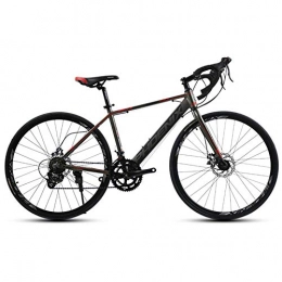 AZYQ Fahrräder AZYQ Rennrad für Erwachsene, Rennrad mit 14 Geschwindigkeiten und 700C-Rädern, Leichtmetallrahmenrad mit Scheibenbremsen, perfekt für Touren auf Straßen- oder Schotterwegen, grau, Schwarz