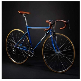 BCX Rennräder BCX Erwachsenen-Rennrad, 14-Gang-Retro-Rennrad mit hohem Kohlenstoffgehalt aus Stahl, ultraleichtes Fahrrad mit Doppel-V-Bremse, perfekt für Straßen- oder Dirt-Trail-Touren, weiß, gerader Griff, Blau,