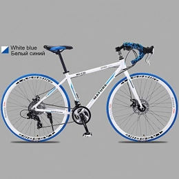 BSWL Fahrräder BSWL 700C Rennrad Aus Aluminiumlegierung 21 Rennrad Mit 27 Und 30 Geschwindigkeiten Zwei-Scheiben-Sand-Rennrad Ultraleichtes Fahrrad, White Blue, 21
