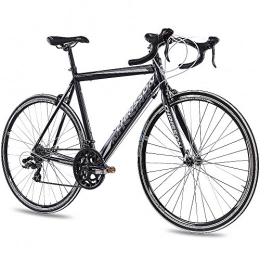 CHRISSON Fahrräder CHRISSON 28 Zoll Rennrad Road Bike - Furianer schwarz 53 cm mit 14 Gang Shimano Tourney Schaltung - Straßenrennrad für Damen und Herren