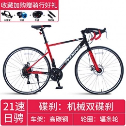 cuzona Fahrräder cuzona Rennrad gebogener Lenker Rennrad Variable Geschwindigkeit Mnner und Frauen gebrochener Wind Rennrad-21-Gang Speichenrad schwarz rot