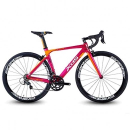 Cxmm Fahrräder Cxmm 20-Gang-Rennrad, leichtes Aluminium-Rennrad, Schnellverschluss-Rennrad, perfekt für Straßen- oder Dirt-Trail-Touren, orange, 460-mm-Rahmen, rot, 460-mm-Rahmen