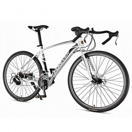 Cxmm Fahrräder Cxmm Herren Rennrad, 21-Gang High-Carbon Stahlrahmen Rennrad, Vollstahl Rennrad mit Doppelscheibenbremse, 700 * 28C Räder, Weiß, Weiß