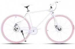 DALUXE Rennrad Fr Mnner Und Frauen, Einfaches Fahrrad, Erwachsene Frauen Fahrrad, Sportwagen, 26/24 Zoll Zwei, Pneumatic Racing (wei rosa),XL